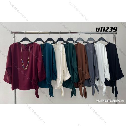 Kleid mit 3/4 Ärmeltasche für Damen (uni sl) ITALIAN Fashion IMWD20527