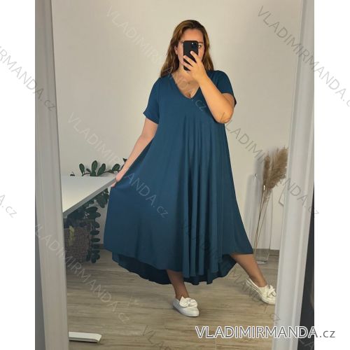 Šaty košilové oversize krátký rukáv dámské (M/L//XL ONE SIZE) ITALSKÁ MÓDA IM422525
