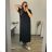 Langes Maxi-Sommer-Freizeitkleid mit kurzen Ärmeln für Damen (52/54/56 EINHEITSGRÖSSE) ITALIAN FASHION IMD24213 -   modrá petrolejová -   56/58