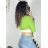 Langärmliges Crop-Top für Damen (Einheitsgröße S/M) ITALIAN FASHION IMPGM233340 hellgrün S / M