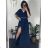 Ballkleid lang, elegant, Party, kurzärmelig, Damen, Übergröße (XL/2XL Einheitsgröße) ITALIAN FASHION IMM2368815PL Königsblau M / L