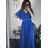 Ballkleid lang, elegant, Party, kurzärmelig, Damen, Übergröße (XL/2XL Einheitsgröße) ITALIAN FASHION IMM2368815PL Königsblau M / L