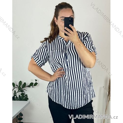 Kurzarmhemd Kleid Kleid (uni L-2XL) ITALIENISCH MODA IMS20002