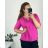 Tunika verlängertes Kleid Mini Kurzarm Damen OVERSIZE (UNI M / 2XL) ITALIENISCHE MODE IM720052 48/50 dunkelrosa