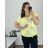 Tunika mit Anhänger Kurzarm Damen Übergröße (3XL/4XL ONE SIZE) ITALIAN FASHION IMSM24SUMMER 50/52 žlutá