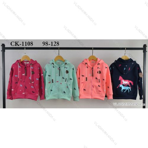 Kinder-Fleece-Sweatshirt mit Reißverschluss für Mädchen (98-128) SEASON SEZ22X2315