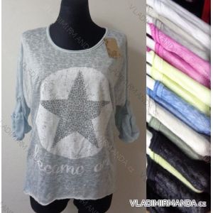 Pullover Pullover dünnen Frühling Langarm Damen (uni sl) ITALIENISCHE MODA IMS016
