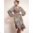 Elegantes Chiffon-Langarm-Leopardenkleid für Damen (Einheitsgröße S/M) ITALIAN FASHION IMM24M4095