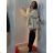 Elegantes langärmliges Kleid mit Gürtel für Damen (Einheitsgröße S/M) ITALIAN FASHION IMM23UN6139