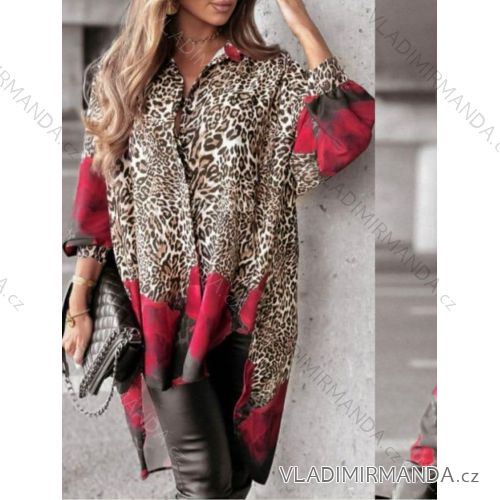 Damen-Langarmshirt mit Leopardenmuster in Übergröße (Einheitsgröße S/M/L) ITALIAN FASHION IMM24M35698