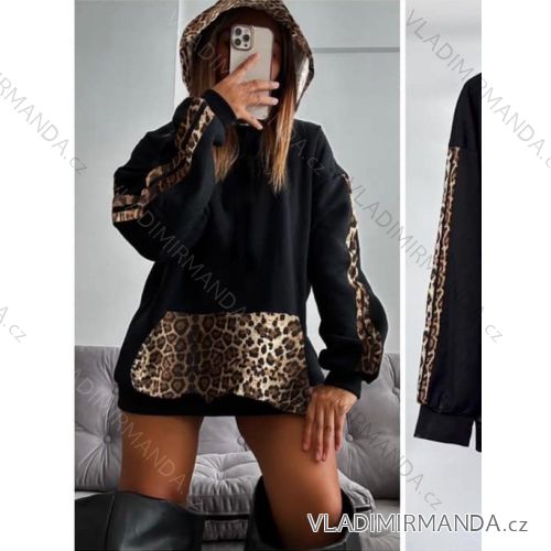 Langärmeliger, übergroßer Damen-Hoodie (Einheitsgröße S/M/L) ITALIAN FASHION IMM24M25613