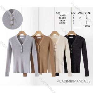 Langärmliger gestrickter Rollkragenpullover für Damen (Einheitsgröße S/M) ITALIAN FASHION IMHMS23094