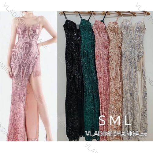 Ärmelloses langes Partykleid für Damen (S/M EINHEITSGRÖSSE) ITALIAN FASHION IMHMS23102