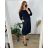 Freizeitkleid Baumwolle 3/4-Ärmel Damen Übergröße (40-50) POLISH FASHION PMF24MARGARITA/DUR Blau 44