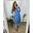 Freizeitkleid Baumwolle 3/4-Ärmel Damen Übergröße (40-50) POLISH FASHION PMF24MARGARITA/DUR Blau 44