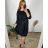Freizeitkleid Baumwolle 3/4-Ärmel Damen Übergröße (40-50) POLISH FASHION PMF24MARGARITA 44 schwarz
