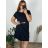 Kurzarmkleid für Damen in Übergröße (L-3XL) POLISH FASHION PMF20013 Farbe   schwarz Velikost   46