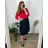 Freizeitkleid Baumwolle 3/4-Ärmel Damen Übergröße (40-50) POLISH FASHION PMF24MARGARITAMIX/DUR 46 Rot