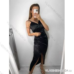 Langes Satin-Partykleid mit Trägern für Damen (Einheitsgröße S/M) ITALIAN FASHION IMPSH246357A/DUR