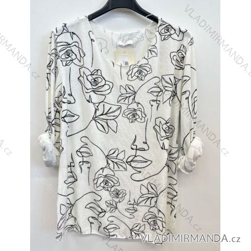 Damen-Tunika mit kurzen Ärmeln in Übergröße (Einheitsgröße S/M) ITALIAN FASHION IMPSH2322161