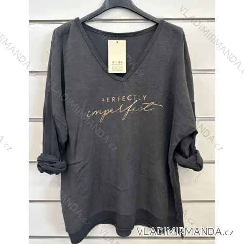 Damen-Tunika mit langen Ärmeln in Übergröße (Einheitsgröße S/M) ITALIAN FASHION IMPSH2316090