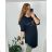Šaty oversize krátký rukáv dámské nadrozměr (4XL/5XL ONE SIZE) ITALSKÁ MÓDA IM422026 56/58 schwarz