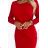209-12 Kleid mit breitem Bindegürtel - Rot