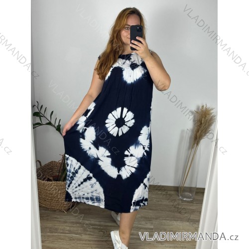 Šaty krátký rukáv dámské nadrozměr (L-4XL) ITALSKá MóDA HAG22Y68 -   dunkelblau -   3xl / 4xl