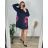 Shirt verlängert 3/4 Langarm Damen (L/XL/2XL ONE SIZE) ITALIAN FASHION IM424GORA