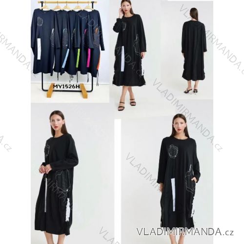 Shirt verlängert 3/4 Langarm Damen (L/XL/2XL ONE SIZE) ITALIAN FASHION IM423025