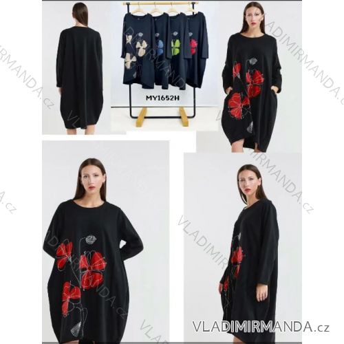 Shirt verlängert 3/4 Langarm Damen (L/XL/2XL ONE SIZE) ITALIAN FASHION IM423025