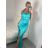 Šaty elegantní společenské na ramínka dámské (S/M ONE SIZE) ITALSKÁ MÓDA IM321608 -   růžová fuchsiová -   S/M/L