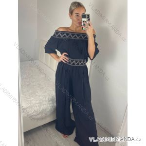 Sommer-Tunika-Set für Damen mit langen Ärmeln und Rock mit langen Tupfen (uni s / m) ITALIAN FASHION IMM20118