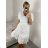 Sommer-Boho-Spitzenkleid für Damen mit kurzen Ärmeln (Einheitsgröße S/M) ITALIAN FASHION IMPEM2323084 -   weiß -   S / M