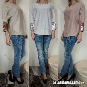 Pullover 3/4 Ärmel Damen (uni s / m / l) MILLENIUM JP-1058
