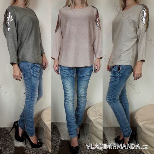 Pullover 3/4 Ärmel Damen (uni s / m / l) MILLENIUM JP-1177
