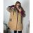Ärmellose Jacke mit langen Ärmeln (uni sl) ITALIENISCHE Mode IMC17326  beige
