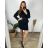 Klassisches Langarmkleid für Damen (Einheitsgröße S/M/L/XL) ITALIAN FASHION IMC23037 dunkler Smaragd 50/52
