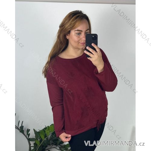 Ärmellose Jacke mit langen Ärmeln (uni sl) ITALIENISCHE Mode IMC17326  Wein