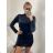 Damen-Samt-Langarmkleid (Einheitsgröße S/M) ITALIAN FASHION IMM23M3530