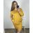 Kurzärmliges Sommerkleid aus Baumwolle für Damen (Einheitsgröße S/M) ITALIAN FASHION IM722253 2XL/3XL hořčicová