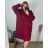 Kabát flaušový dlouhý rukáv na zip s kapucí dámský nadrozměr (2XL/3XLONE SIZE) ITALSKÁ MÓDA IMD211123 3xl / 4xl Smaragd