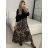 Elegantes langärmliges Kleid mit Gürtel für Damen (Einheitsgröße S/M) ITALIAN FASHION IMM23UN6139