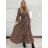 Damen Warmes Langarmkleid (L / XL ONE SIZE) ITALIAN FASHION IM4221054 M / L braun