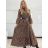 Damen Warmes Langarmkleid (L / XL ONE SIZE) ITALIAN FASHION IM4221054 M / L braun