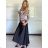 Elegantes langärmliges Kleid mit Gürtel für Damen (Einheitsgröße S/M) ITALIAN FASHION IMM23UN6139