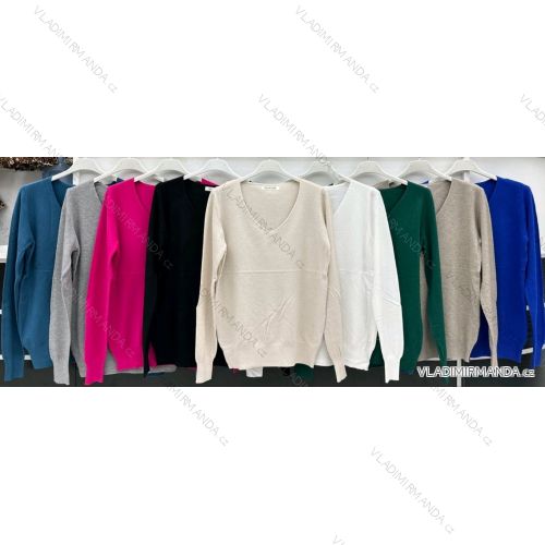 Schmaler Langarmpullover für Damen (44/46/48 EINHEITSGRÖSSE) ITALIAN FASHION IMBM24206