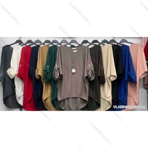 Damen-Tunika mit langen Ärmeln und 3/4-Ärmeln und Anhänger (44/46/48 Einheitsgröße) ITALIAN FASHION IMBM24204