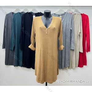 Langes, lässiges Langarmkleid für Damen in Übergröße (46/48/50 EINHEITSGRÖSSE) ITALIAN FASHION IM424645