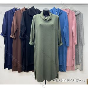 Langes, warmes Langarm-Rollkragenkleid für Damen in Übergröße (46/48/50 EINHEITSGRÖSSE) ITALIAN FASHION IM424646